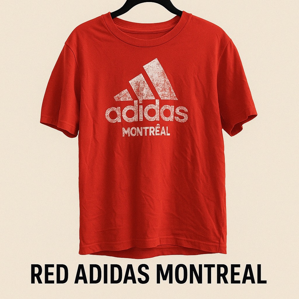 Adidas Red Muscle Tee with Vintage Logo